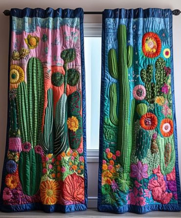 Cactus Valley Quilted Curtains