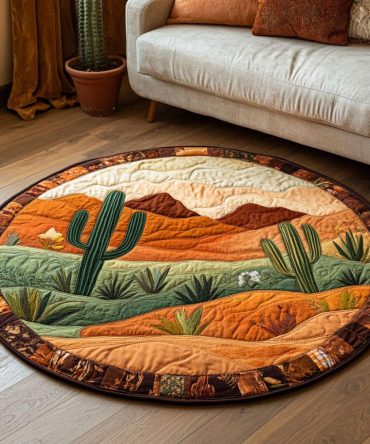 Cactus Valley Quilted Round Mat