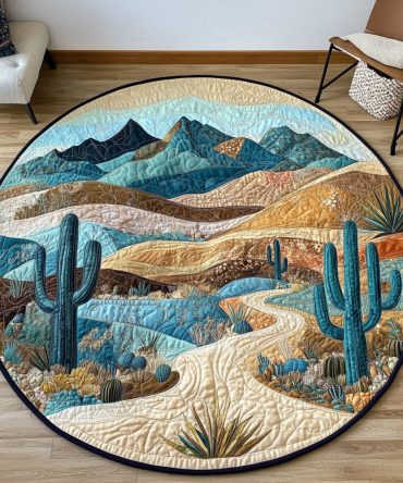 Cactus Vista Quilted Round Mat