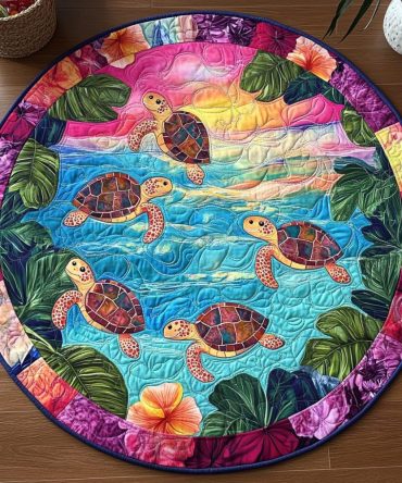 Calm Coastline Quilted Round Mat