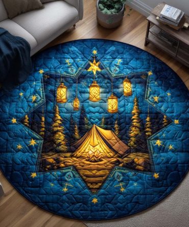 Campfire Glow Quilted Round Mat