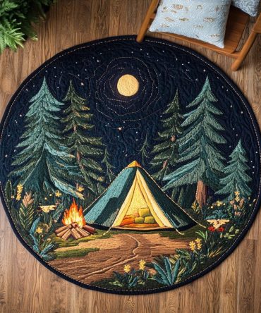 Campfire Nights Quilted Round Mat