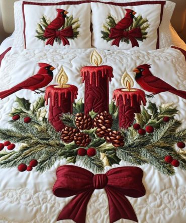 Candle Harmony 3-Piece Quilted Bedding Set