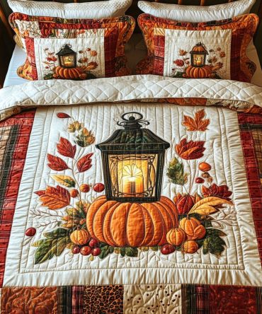 Candlelit Autumn 3-Piece Quilted Bedding Set
