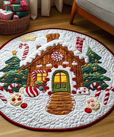 Candy Cottage Charm Quilted Round Mat