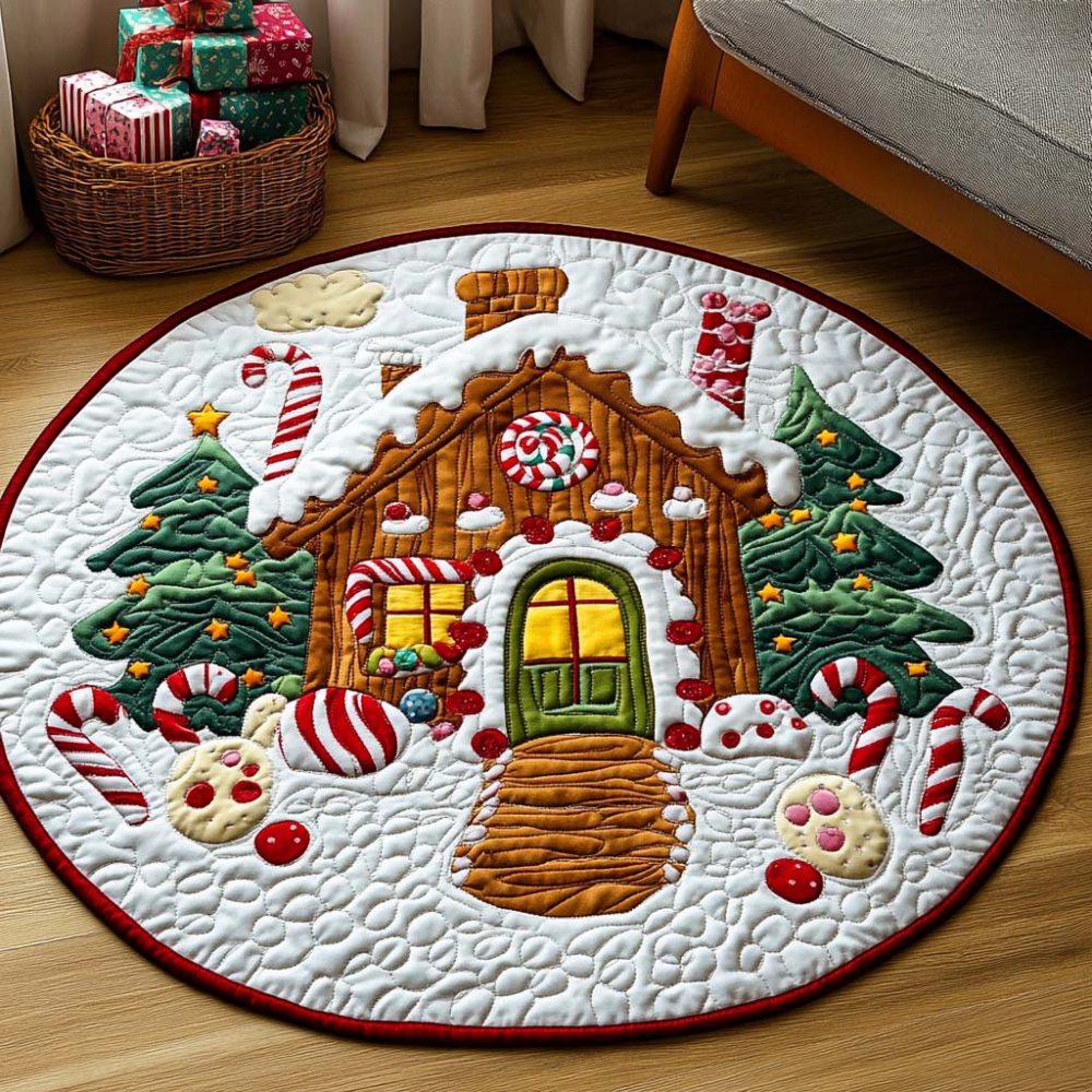 Candy Cottage Charm Quilted Round Mat