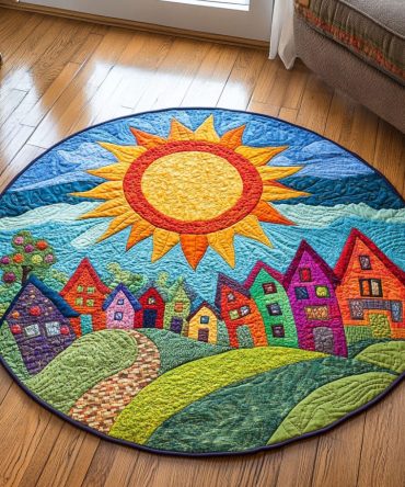 Candy Town Quilted Round Mat