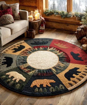 Canyon Bear Quilted Round Mat