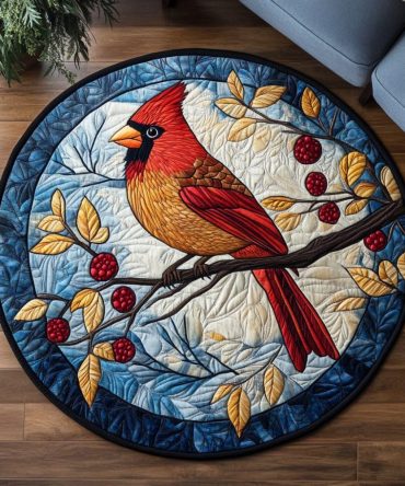 Cardinal Grace Quilted Round Mat
