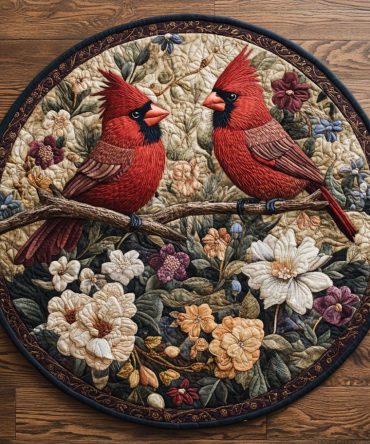 Cardinal Haven Quilted Round Mat