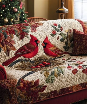 Cardinal Joy Quilted Sofa Cover