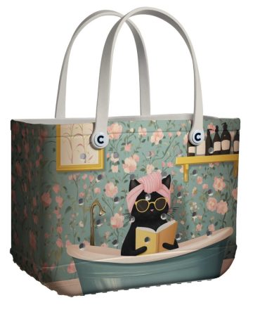 Bucket Tote Bag, Limited Edition Bogg Bag, Beach Bag Cat Spa Day