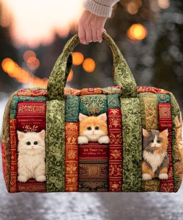 Cat Chapter Quilted Duffle Bag