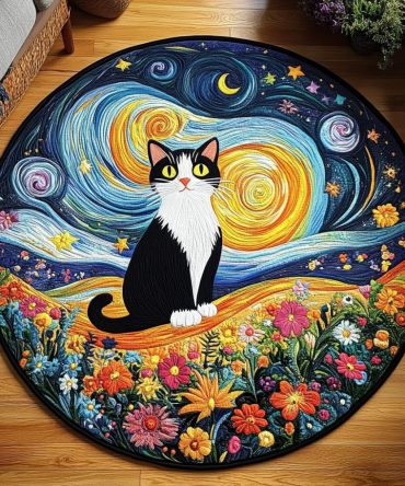 Cat Cozy Corner Quilted Round Mat