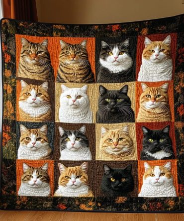 Cat Parade Quilted Blanket