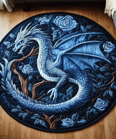 Celestial Dragon Quilted Round Mat