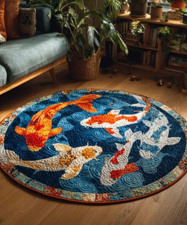 Celestial Flow Quilted Round Mat