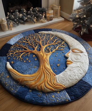 Celestial Garden Quilted Round Mat