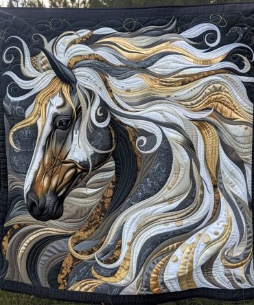 Celestial Hoofbeats Quilted Blanket