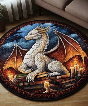 Celestial Serpent Quilted Round Mat