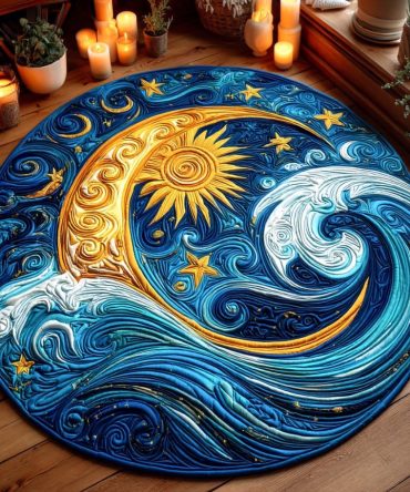 Celestial Tide Quilted Round Mat