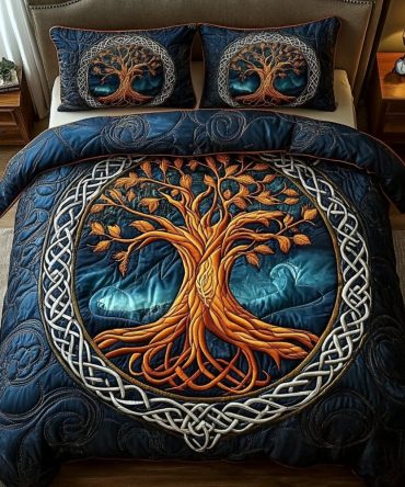 Celestial Tree 3-Piece Quilted Bedding Set