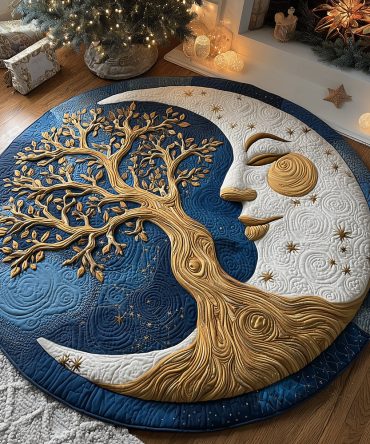 Celestial Tree Quilted Round Mat