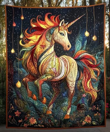 Celestial Unicorn Quilted Blanket