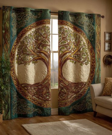 Celtic Tree Of Life Quilted Curtains