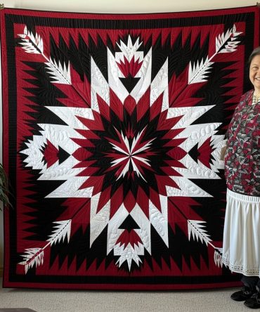 Ceremonial Feather Quilted Blanket