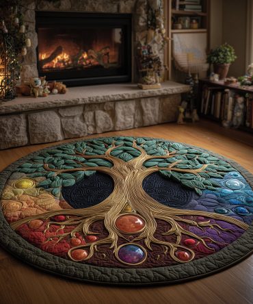 Chakra Rooted Balance Quilted Round Mat
