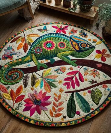Chameleon Dream Quilted Round Mat