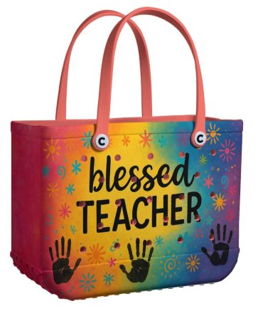 Vibrant 'Blessed Teacher' Tote Bag – Perfect Gift For Educators, Durable & Stylish