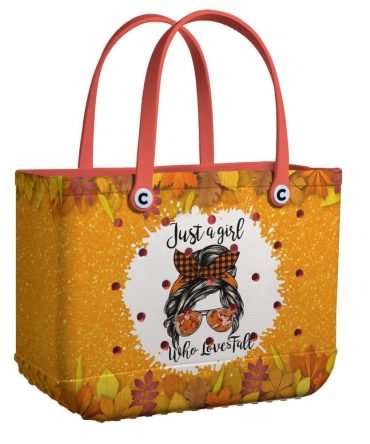 Trendy Fall Tote Bag - 'Just A Girl Who Loves Fall' Design, Perfect Autumn Accessory
