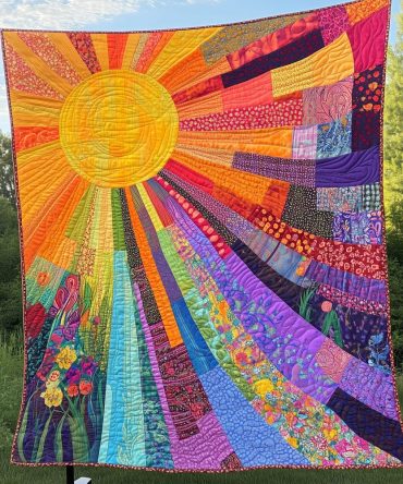 Cheerful Sunshine Quilted Blanket