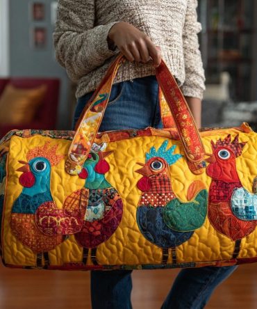 Chicken Bliss Quilted Duffle Bag