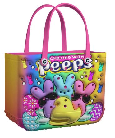 Vibrant Peeps Tote Bag – Fun & Colorful Easter Design, Perfect For Beach Or Shopping