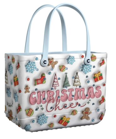 Bucket Tote Bag, Limited Edition Bogg Bag, Beach Bag Christmas Cheer
