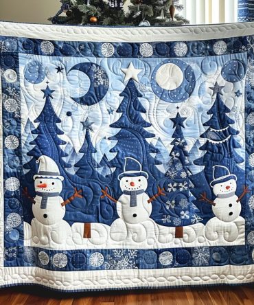Christmas Snowman Quilted Blanket