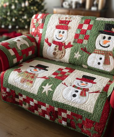 Christmas Candle Night Quilted Sofa Cover