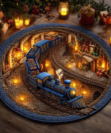 Christmas Depot Journey Quilted Round Mat