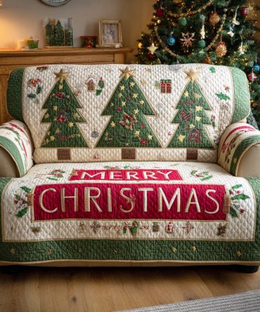 Christmas Dream Lane Quilted Sofa Cover