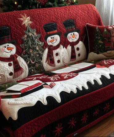 Christmas Eve Smiles Quilted Sofa Cover