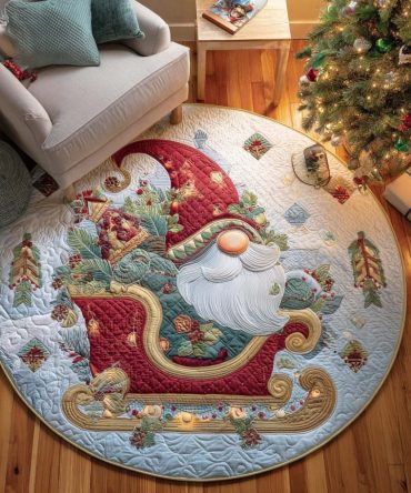Christmas Glow Quilted Round Mat