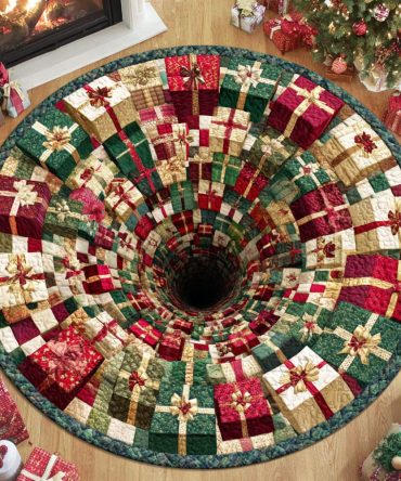 Christmas Glow Quilted Round Mat