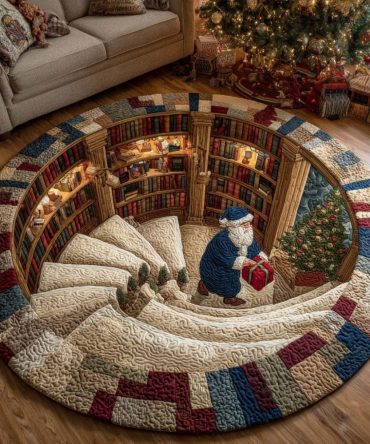 Christmas Hollow Quilted Round Mat