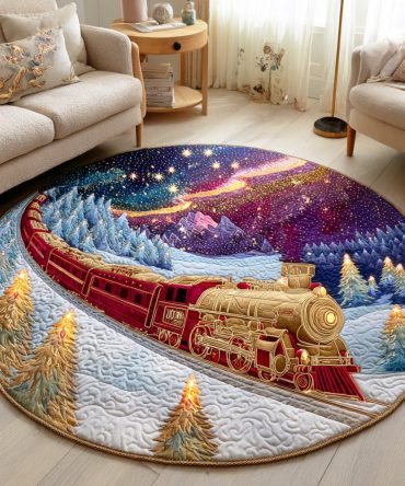Christmas Locomotion Quilted Round Mat
