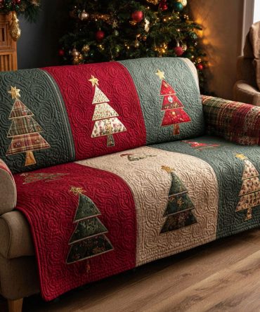 Christmas Pine Quilted Sofa Cover