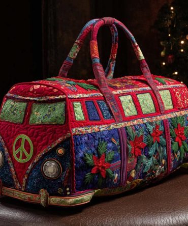 Christmas Road Journey Quilted Duffle Bag