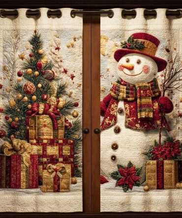 Christmas Snow Buddy Quilted Curtains